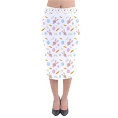 Easter Bunny Pattern Hare Easter Bunny Easter Egg Velvet Midi Pencil Skirt by Ravend