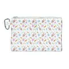 Easter Bunny Pattern Hare Easter Bunny Easter Egg Canvas Cosmetic Bag (large) by Ravend