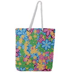 Flower Spring Background Blossom Bloom Nature Full Print Rope Handle Tote (large) by Ravend