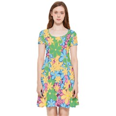 Flower Spring Background Blossom Bloom Nature Inside Out Cap Sleeve Dress by Ravend