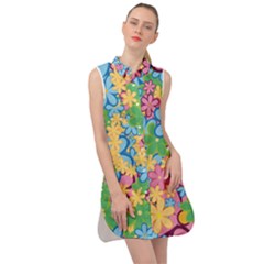 Flower Spring Background Blossom Bloom Nature Sleeveless Shirt Dress by Ravend