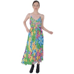 Flower Spring Background Blossom Bloom Nature Tie Back Maxi Dress by Ravend