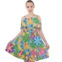 Flower Spring Background Blossom Bloom Nature Cut Out Shoulders Chiffon Dress View1