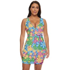 Flower Spring Background Blossom Bloom Nature Draped Bodycon Dress by Ravend