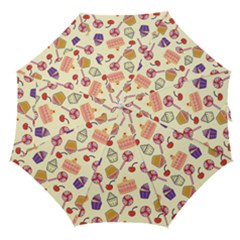 Happy Birthday Cupcake Pattern Lollipop Flat Design Straight Umbrellas by Ravend