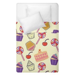 Happy Birthday Cupcake Pattern Lollipop Flat Design Duvet Cover Double Side (single Size) by Ravend