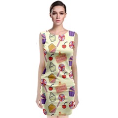 Happy Birthday Cupcake Pattern Lollipop Flat Design Classic Sleeveless Midi Dress by Ravend