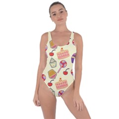 Happy Birthday Cupcake Pattern Lollipop Flat Design Bring Sexy Back Swimsuit by Ravend