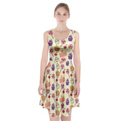 Happy Birthday Cupcake Pattern Lollipop Flat Design Racerback Midi Dress by Ravend