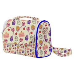 Happy Birthday Cupcake Pattern Lollipop Flat Design Satchel Shoulder Bag by Ravend