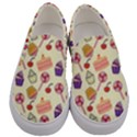 Happy Birthday Cupcake Pattern Lollipop Flat Design Men s Canvas Slip Ons View1