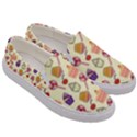 Happy Birthday Cupcake Pattern Lollipop Flat Design Men s Canvas Slip Ons View3