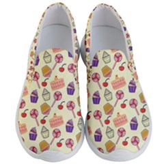 Happy Birthday Cupcake Pattern Lollipop Flat Design Men s Lightweight Slip Ons by Ravend