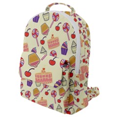 Happy Birthday Cupcake Pattern Lollipop Flat Design Flap Pocket Backpack (small) by Ravend