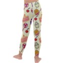 Happy Birthday Cupcake Pattern Lollipop Flat Design Kids  Lightweight Velour Leggings View4