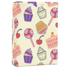 Happy Birthday Cupcake Pattern Lollipop Flat Design Playing Cards Single Design (rectangle) With Custom Box by Ravend