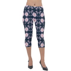 Flowers Daisies Spring Summer Bloom Botanical Lightweight Velour Capri Leggings  by Ravend