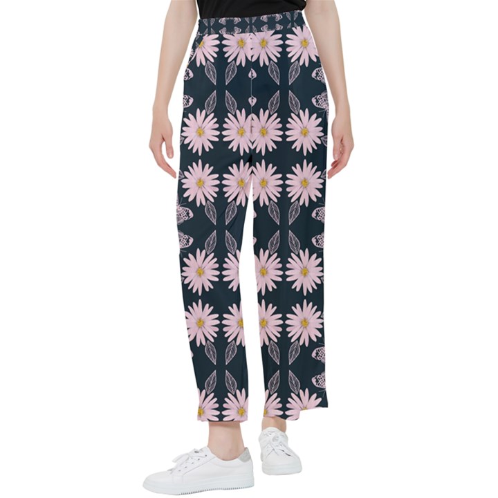 Flowers Daisies Spring Summer Bloom Botanical Women s Pants 