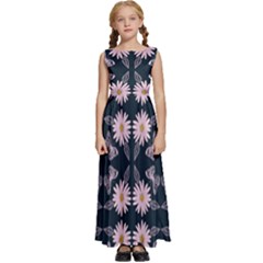 Flowers Daisies Spring Summer Bloom Botanical Kids  Satin Sleeveless Maxi Dress by Ravend