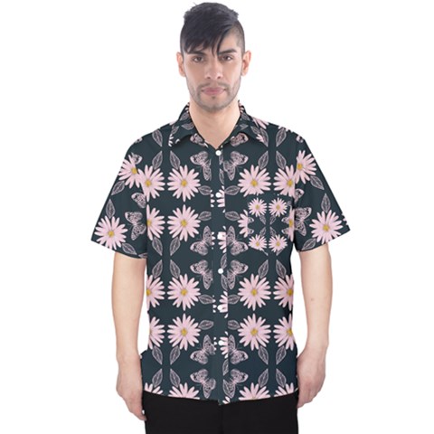 Flowers Daisies Spring Summer Bloom Botanical Men s Hawaii Shirt by Ravend