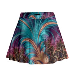 Feather Fractal Artistic Design Conceptual Mini Flare Skirt by Ravend