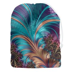 Feather Fractal Artistic Design Conceptual Drawstring Pouch (3xl) by Ravend