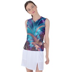 Feather Fractal Artistic Design Conceptual Women s Sleeveless Sports Top by Ravend