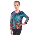 Feather Fractal Artistic Design Conceptual Kids  Long Mesh Tee View1