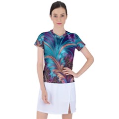 Feather Fractal Artistic Design Conceptual Women s Sports Top by Ravend