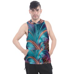 Feather Fractal Artistic Design Conceptual Men s Sleeveless Hoodie by Ravend