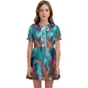 Feather Fractal Artistic Design Conceptual Kids  Sweet Collar Dress View1