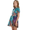 Feather Fractal Artistic Design Conceptual Kids  Sweet Collar Dress View3