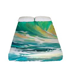 Ai Generated Waves Ocean Sea Tsunami Nautical Art Fitted Sheet (full/ Double Size) by Ravend