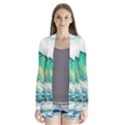 Ai Generated Waves Ocean Sea Tsunami Nautical Art Drape Collar Cardigan View1