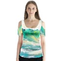 Ai Generated Waves Ocean Sea Tsunami Nautical Art Butterfly Sleeve Cutout Tee  View1