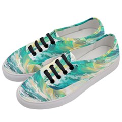 Ai Generated Waves Ocean Sea Tsunami Nautical Art Women s Classic Low Top Sneakers by Ravend