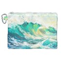 Ai Generated Waves Ocean Sea Tsunami Nautical Art Canvas Cosmetic Bag (XL) View1