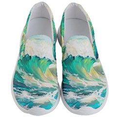 Ai Generated Waves Ocean Sea Tsunami Nautical Art Men s Lightweight Slip Ons by Ravend