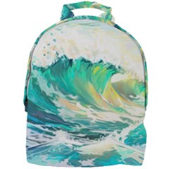 Ai Generated Waves Ocean Sea Tsunami Nautical Art Mini Full Print Backpack by Ravend