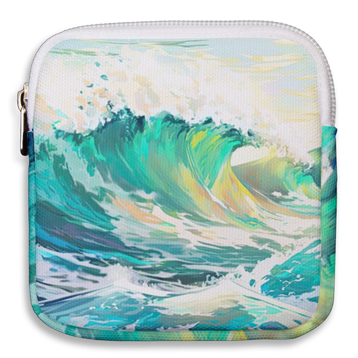 Ai Generated Waves Ocean Sea Tsunami Nautical Art Mini Square Pouch