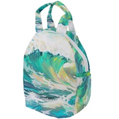 Ai Generated Waves Ocean Sea Tsunami Nautical Art Travel Backpacks by Ravend