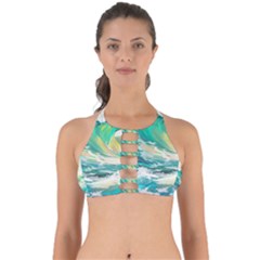 Ai Generated Waves Ocean Sea Tsunami Nautical Art Perfectly Cut Out Bikini Top by Ravend