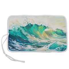 Ai Generated Waves Ocean Sea Tsunami Nautical Art Pen Storage Case (s) by Ravend