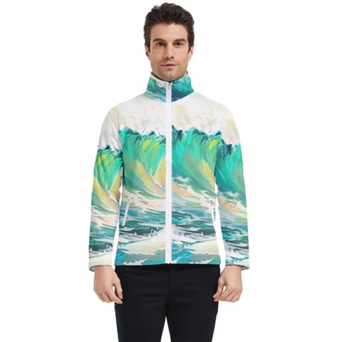 Ai Generated Waves Ocean Sea Tsunami Nautical Art Men s Bomber Jacket by Ravend