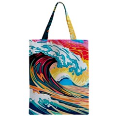 Ai Generated Waves Ocean Sea Tsunami Nautical Arts Zipper Classic Tote Bag by Ravend