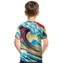 Ai Generated Waves Ocean Sea Tsunami Nautical Arts Kids  Sport Mesh Tee View2