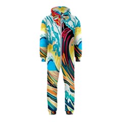 Ai Generated Waves Ocean Sea Tsunami Nautical Arts Hooded Jumpsuit (kids) by Ravend