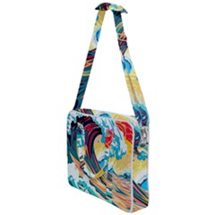 Ai Generated Waves Ocean Sea Tsunami Nautical Arts Cross Body Office Bag by Ravend