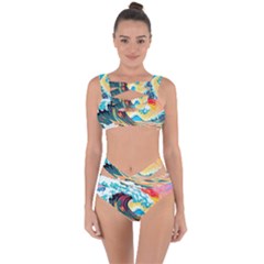 Ai Generated Waves Ocean Sea Tsunami Nautical Arts Bandaged Up Bikini Set  by Ravend