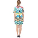 Ai Generated Waves Ocean Sea Tsunami Nautical Arts Sixties Short Sleeve Mini Dress View2